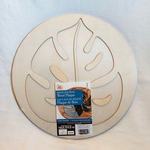 New Resin Pouring Wood Plaque Leaf Design